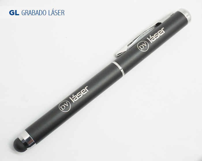Boligrafo con Apuntador Laser Castelar A2123 Negro (Bolígrafo: acero inoxidable // estuche: cartón)