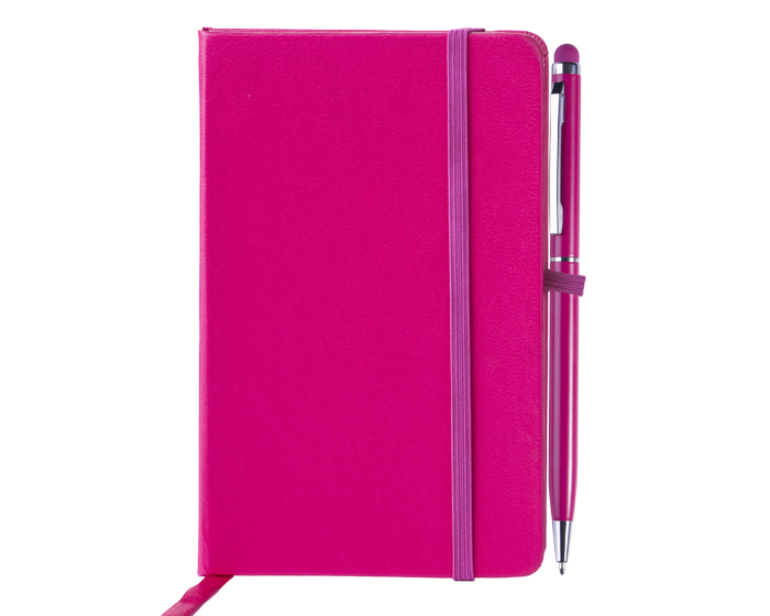 Libreta con Boligrafo Aitana A2182 Rosa (Libreta: cartón plastificado / bolígrafo: aluminio)