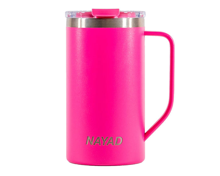Tarro Térmico Doble Pared Acero Inox. 20 oz. Nayad Metro Tall A2778 Rosa (Acero inoxidable / tritan)