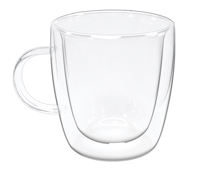 Taza de Vidrio de Doble Pared 8.5 oz Zazil A2924 Transparente (Vidrio borosilicato)