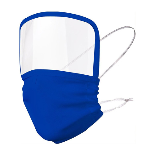 SLD 067 A – Careta con Cubrebocas Quebec Azul (Azul / poliester cubrebocas / pet calibre 15 careta)