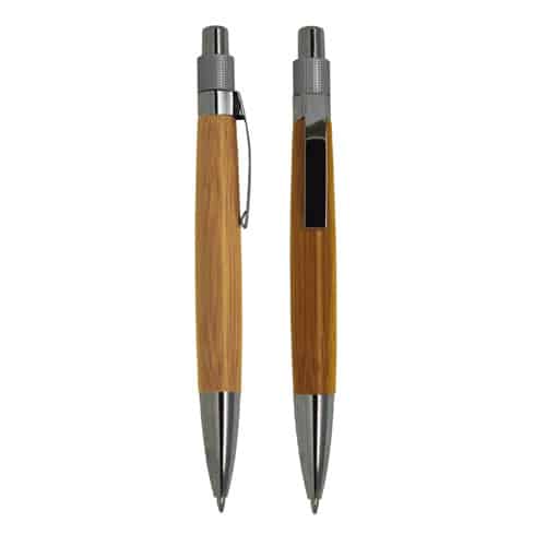 BMP001 Boligrafo Bambú (Plata / bambú)