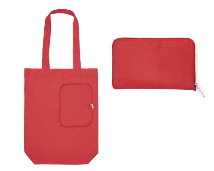 Bolsa Multifuncional Plegable con Cierre Sharon A3041 Rojo (Poliéster 210d)