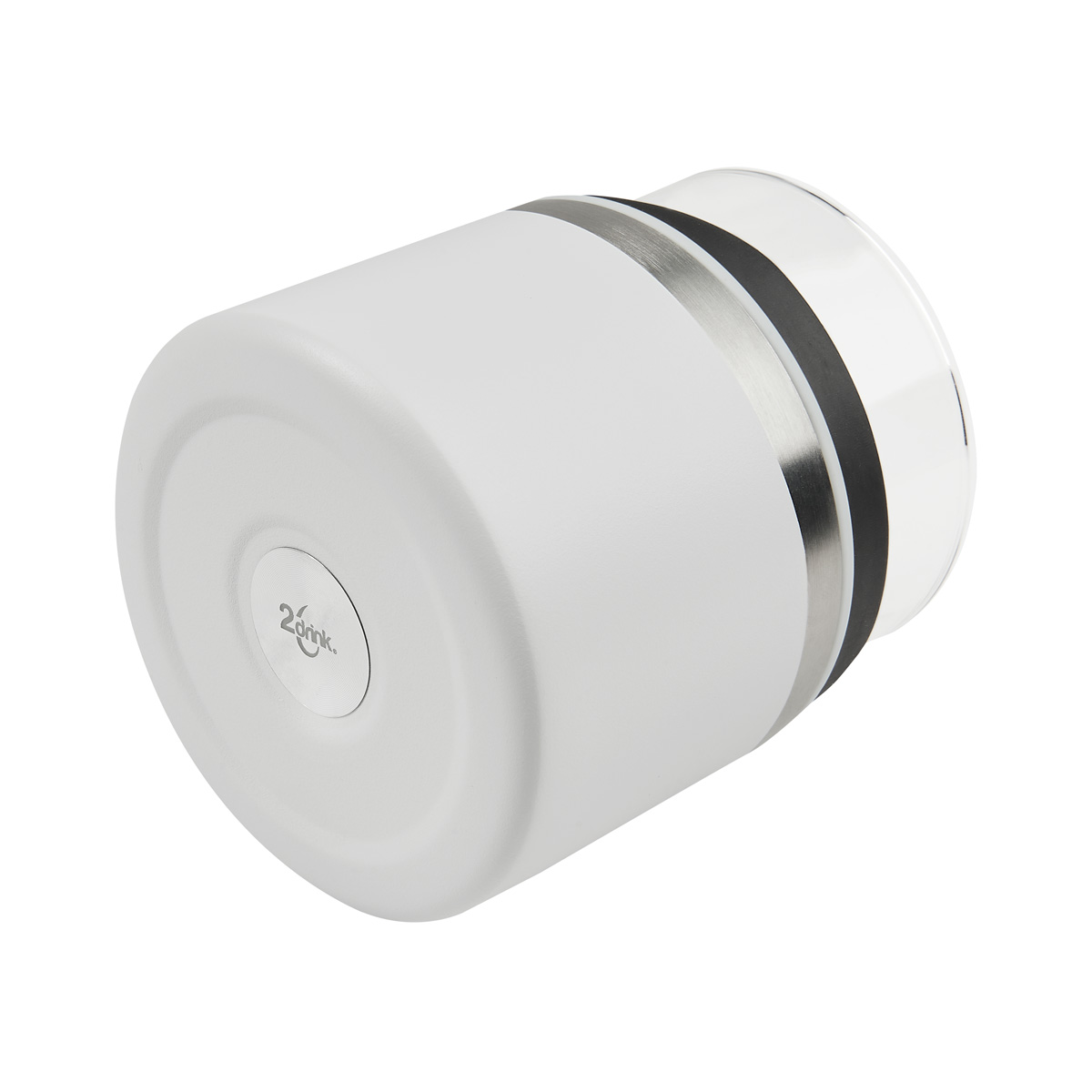 BAR 039 B – Vaso Whiskero Basile Blanco (Blanco / acero inoxidable / vidrio / rubber)