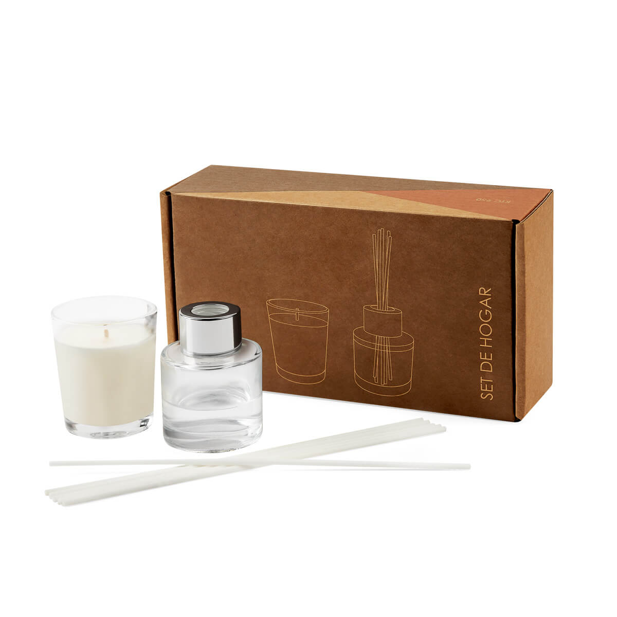 KTC 950 B – Set de Hogar Alice Blanco (Blanco / vidrio / cera de soya / fibra de poliester / fragancia)
