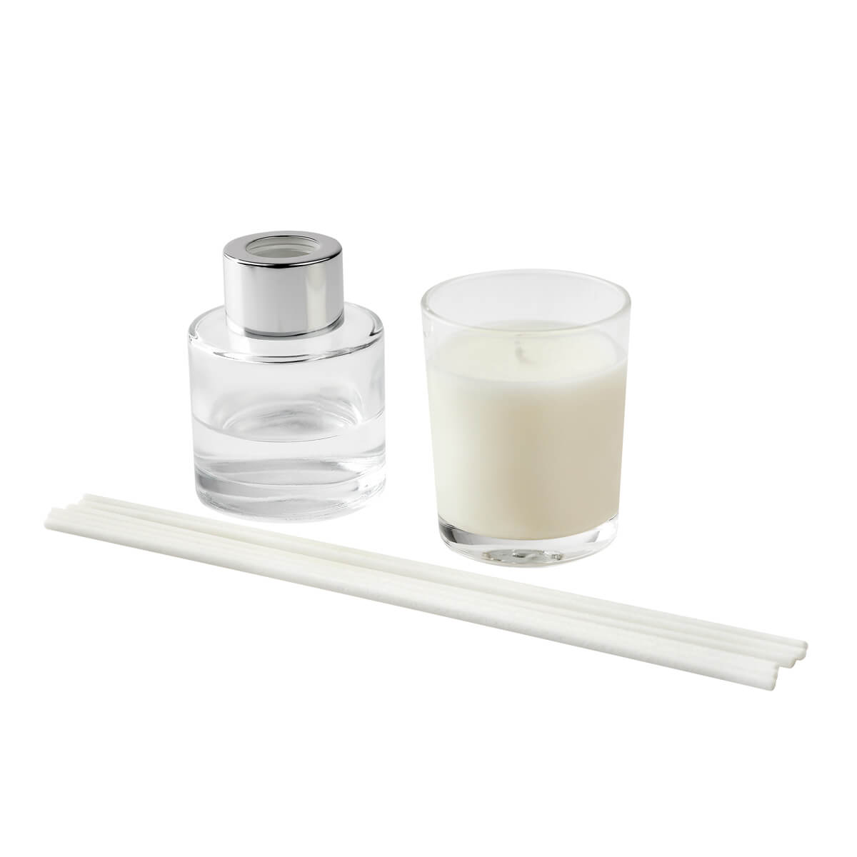 KTC 950 B – Set de Hogar Alice Blanco (Blanco / vidrio / cera de soya / fibra de poliester / fragancia)