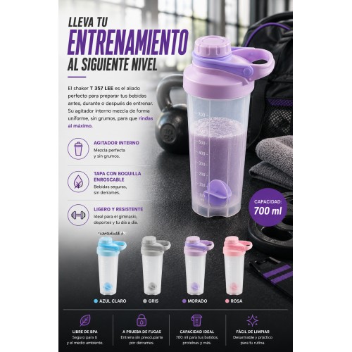 Cilindro Plastico Lee T 357 AZUL CLARO (T357 – polipropileno – articulo promocional)