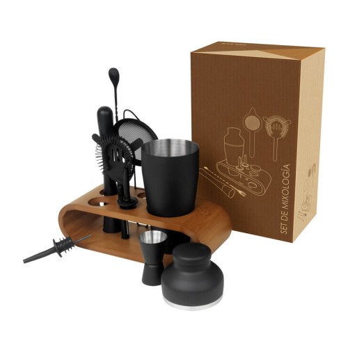 Set Set Shaker Mixare BAR 042 N Negro (BAR042N – acero inoxidable / madera – articulo promocional)