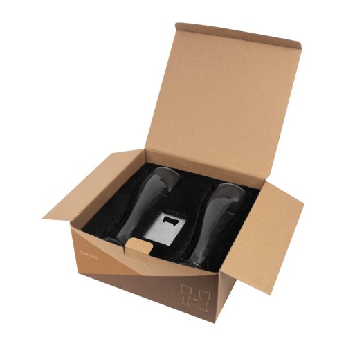 Set Set de Vasos para Cerveza Maltis BAR 044 S Plata (BAR044S – vidrio / metal – articulo promocional)