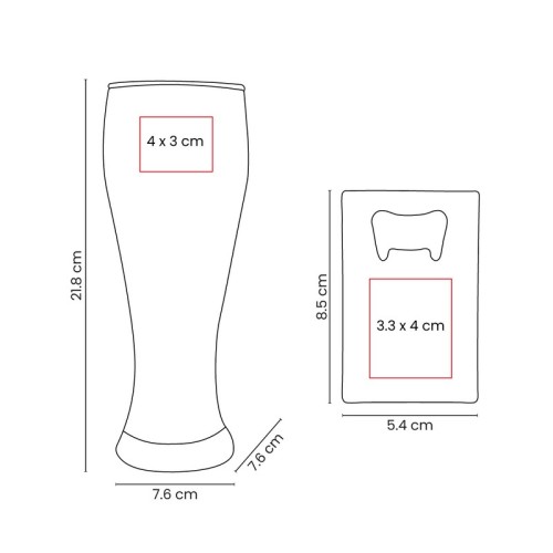 Set Set de Vasos para Cerveza Maltis BAR 044 S Plata (BAR044S – vidrio / metal – articulo promocional)