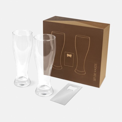 Set Set de Vasos para Cerveza Maltis BAR 044 S Plata (BAR044S – vidrio / metal – articulo promocional)
