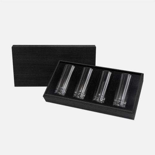 Set Set de Vasos Zaric BAR 045 N Negro (BAR045N – vidrio / madera – articulo promocional)