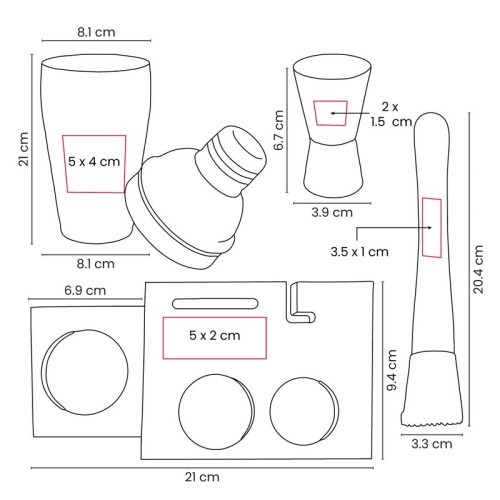Set Set Shaker Korai BAR 051 S Plata (BAR051S – acero inoxidable / madera – articulo promocional)