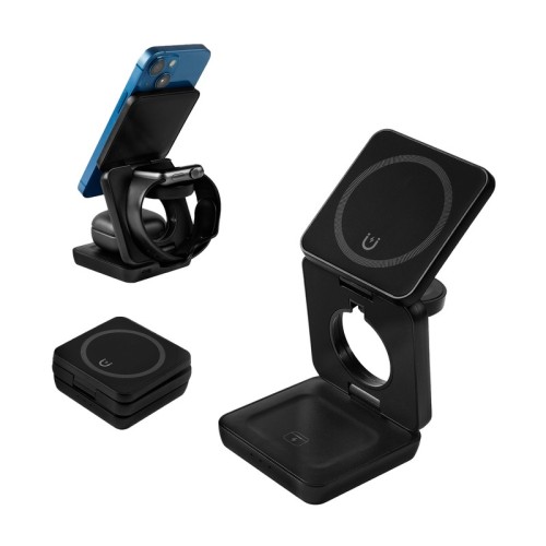 Cargador Multicargador Inalambrico Qonex Negro CRG 068 N Negro (CRG068N – plastico – articulo promocional)
