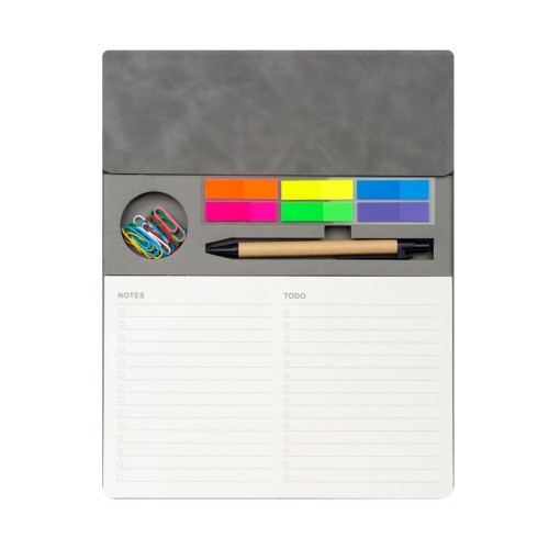 Porta Notas Porta Notas Kalem Gris HL 7000 G Gris (HL7000G – curpiel / papel – articulo promocional)