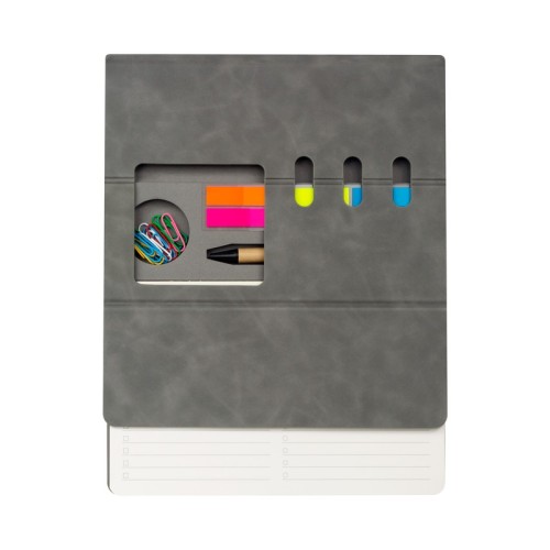 Porta Notas Porta Notas Kalem Gris HL 7000 G Gris (HL7000G – curpiel / papel – articulo promocional)