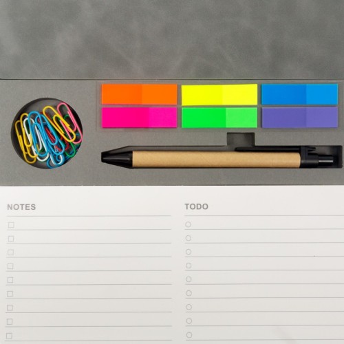 Porta Notas Porta Notas Kalem Gris HL 7000 G Gris (HL7000G – curpiel / papel – articulo promocional)