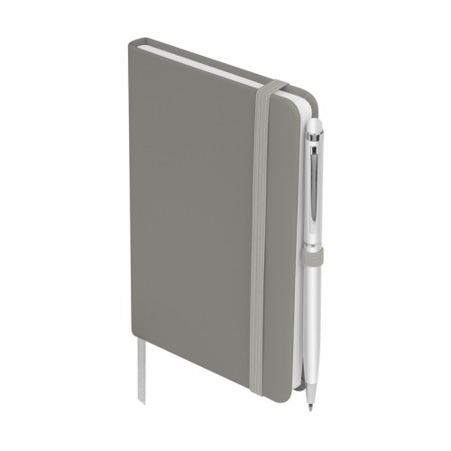 Libreta Ejecutiva Libreta Suki Gris HL 9073 G Gris (HL9073G – curpiel / papel / aluminio – articulo promocional)