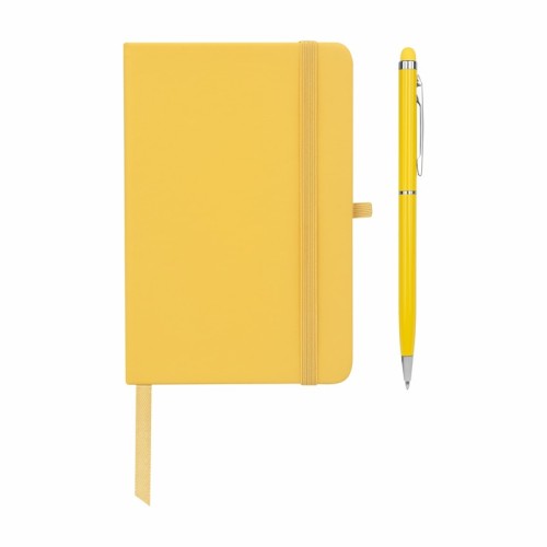 Libreta Ejecutiva Libreta Suki Amarillo HL 9073 Y Amarillo (HL9073Y – curpiel / papel / aluminio – articulo promocional)