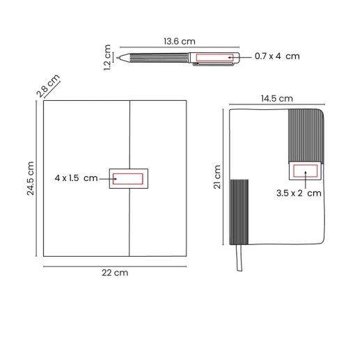Set Libretas Set de Libreta Dickens Negro HL 9106 N Negro (HL9106N – curpiel / metal / carton – articulo promocional)