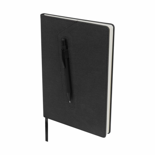 Set Libretas Set de Libreta Agendario Brigid Negro HL 9107 N Negro (HL9107N – pu / papel / aluminio – articulo promocional)
