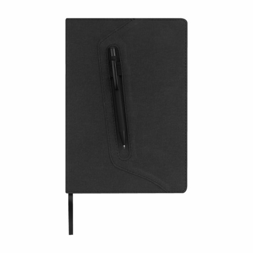 Set Libretas Set de Libreta Agendario Brigid Negro HL 9107 N Negro (HL9107N – pu / papel / aluminio – articulo promocional)