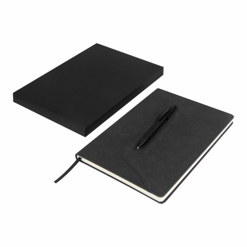 Set Libretas Set de Libreta Agendario Brigid Negro HL 9107 N Negro (HL9107N – pu / papel / aluminio – articulo promocional)