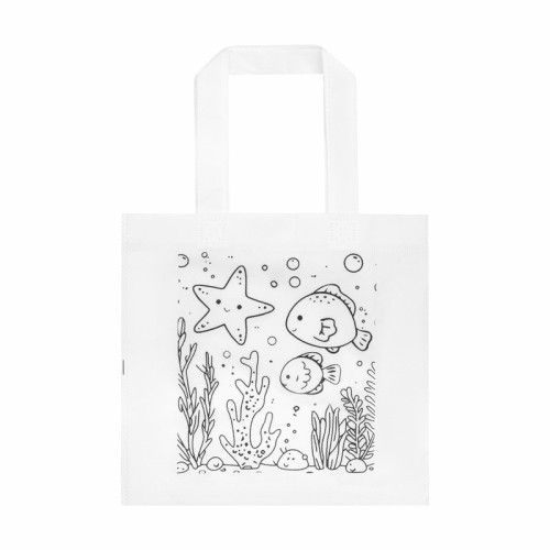 Escolares Bolsa para Colorear Nori INF 632 B Blanco (INF632B – non woven – articulo promocional)