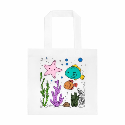 Escolares Bolsa para Colorear Nori INF 632 B Blanco (INF632B – non woven – articulo promocional)