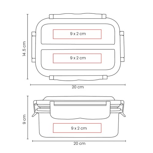 Portaviandas Portaviandas Jedlo Azul KTC 614 A Azul (KTC614A – acero inoxidable / plastico – articulo promocional)