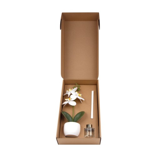 Decoracion Set Decorativo Fiora Blanco KTC 978 B Blanco (KTC978B – plastico / carton / vidrio / fibra de poliester / fragancia – articulo promocional)