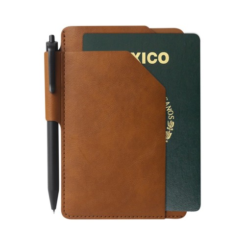 Porta Documentos Porta Pasaporte Runa Cafe M 80124 C Cafe (M80124C – curpiel / papel / plastico – articulo promocional)