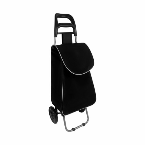 Bolsa Reutilizable Carro Supermercado Velea SIN 786 N Negro (SIN786N – poliester / metal – articulo promocional)