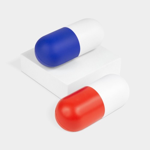 Figura Antiestres Anti-stress en Forma de Capsula Azul SOC 065 A Azul (SOC065A – pu – articulo promocional)