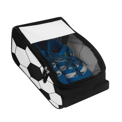 Accesorios para Viaje Zapatera Soccer SOC 432 BN Blanco con Negro (SOC432BN – poliester – articulo promocional)