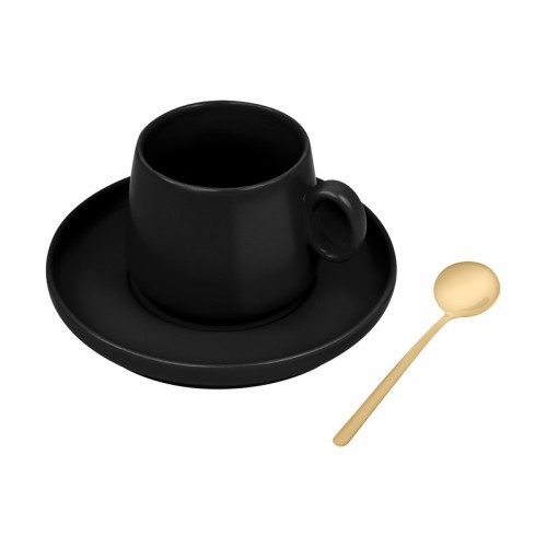 Tazas Set de Taza Zaphir Negro TAZ 076 N Negro (TAZ076N – ceramica / metal – articulo promocional)