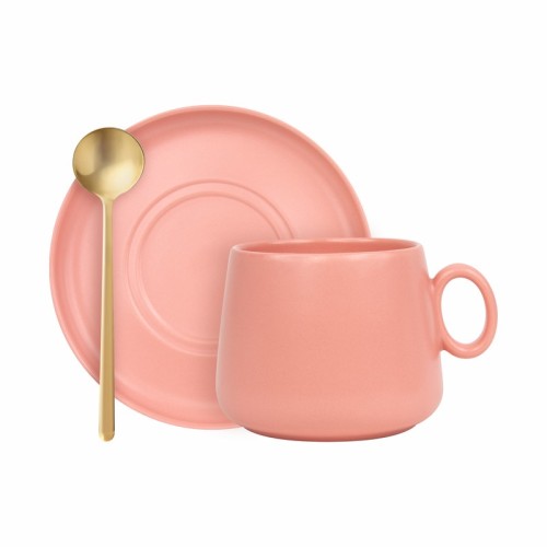Tazas Set de Taza Zaphir Rosa TAZ 076 P Rosa (TAZ076P – ceramica / metal – articulo promocional)