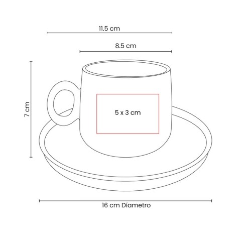 Tazas Set de Taza Zaphir Rosa TAZ 076 P Rosa (TAZ076P – ceramica / metal – articulo promocional)