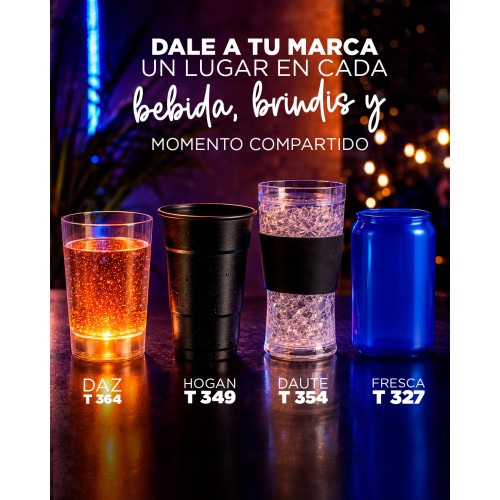 Vaso Daute T 354 NEGRO (T354 – poliestireno – articulo promocional)